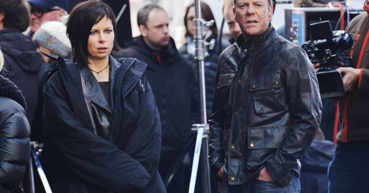 24 heures chrono saison 9 Kiefer Sutherland et Mary Lynn Rajskub sur le tournage à Londres, le