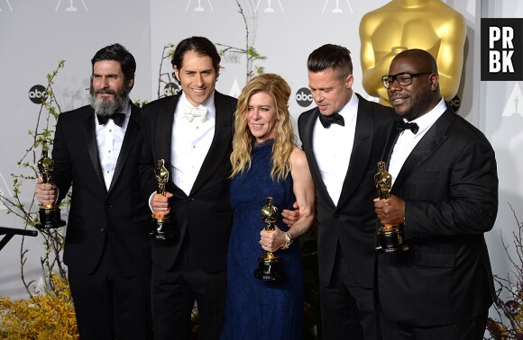 L'équipe de 12 Years a Slave gagnante aux Oscars 2014 le 2 mars à Los Angeles