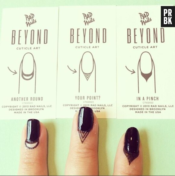 Exemple de manucure avec tatouages pour cuticules par Rad Nails