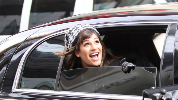 Glee saison 5 : Lea Michele, Darren Criss et Chord Overstreet sur le tournage