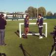 Malika Ménard en pleine interview de Clément Grenier de l'OL