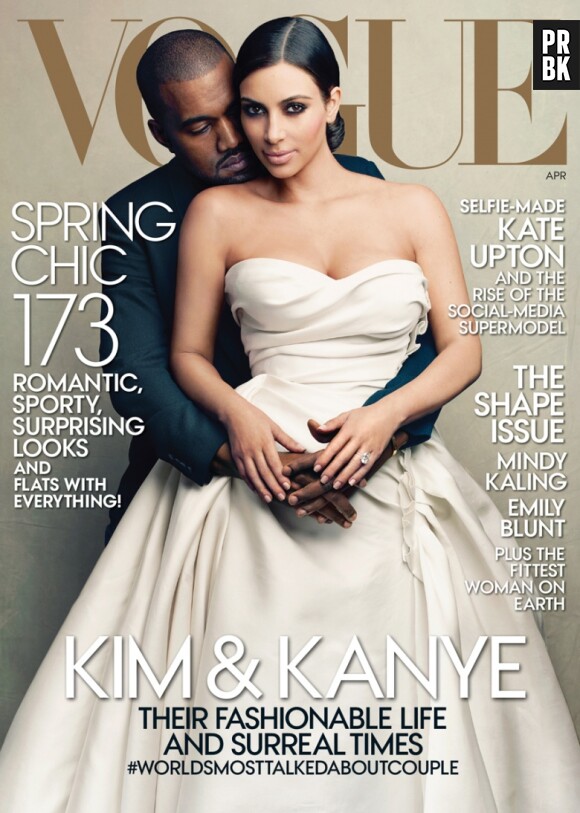 Kim Kardashian et Kanye West, futurs mariés sur la couverture du magazine Vogue