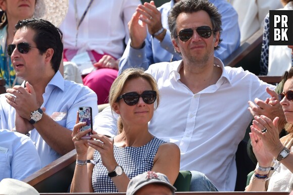 Anne-Sophie Lapix lors de la finale de Roland Garros à Paris, ce 8 juin 2014