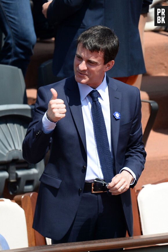 Manuel Valls lors de la finale de Roland Garros à Paris, ce 8 juin 2014