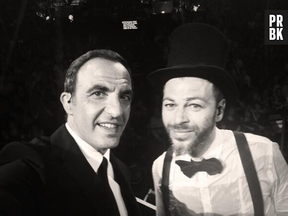 Nikos Aliagas et Christophe Maé lors de la soirée La Chanson de l'année 2014, le 14 juin sur TF1
