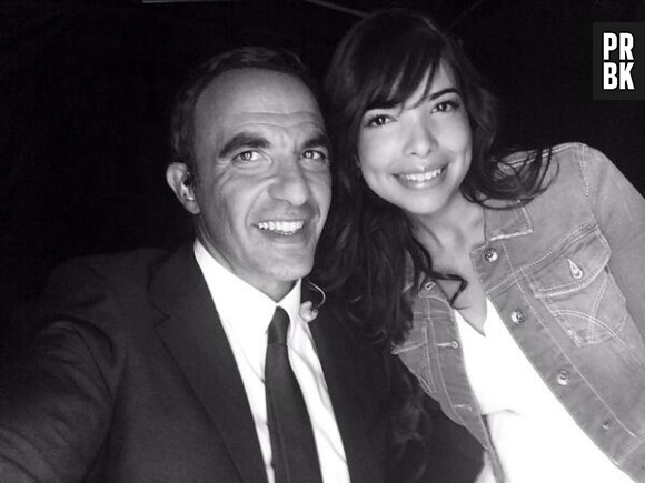 Nikos Aliagas et Indila lors de la soirée La Chanson de l'année 2014, le 14 juin sur TF1