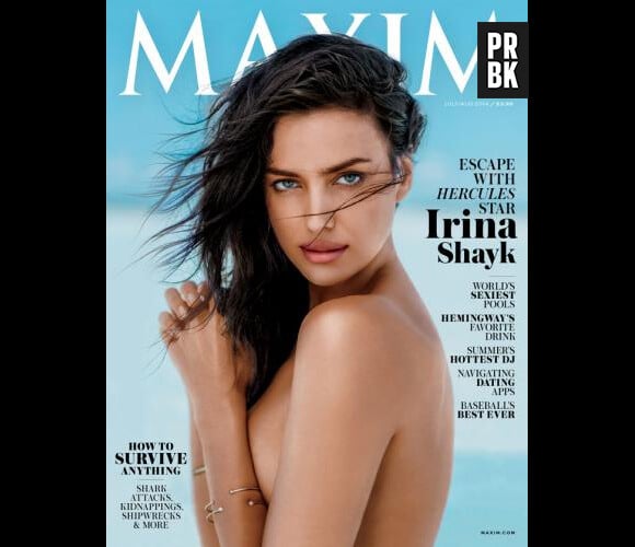 Irina Shayk topless pour le numéro juillet/août 2014 du magazine Maxim