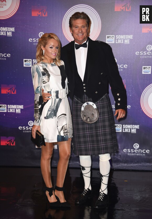 David Hasselhoff et sa femme à la cérémonie des MTV EMA 2014, le 9 novembre 2014 à Glasgow