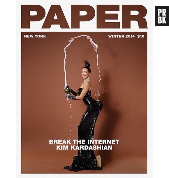 Kim Kardashian nue et fesses à l'air en Une du magazine Paper, hiver 2014
