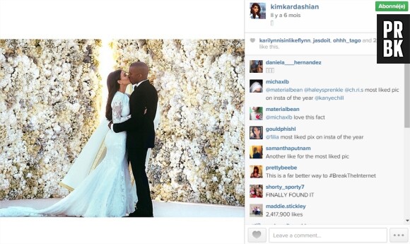 Kim Kardashian et Kanye West : leur photo de mariage numéro 1 d'Instagram en 2014
