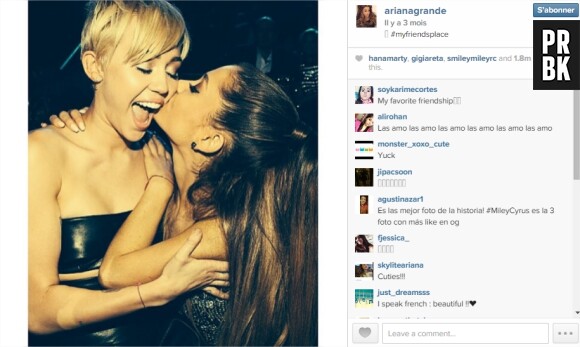Ariana Grande et Miley Cyrus : leur photo, troisième image la plus populaire en 2014 sur Instagram
