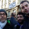 Yann Barthès, Mouloud Achour et Ali Baddou lors de la marche républicaine organisée à Paris et dans toute la France le 11 janvier 2015, après l'attentat meurtrier de Charlie Hebdo