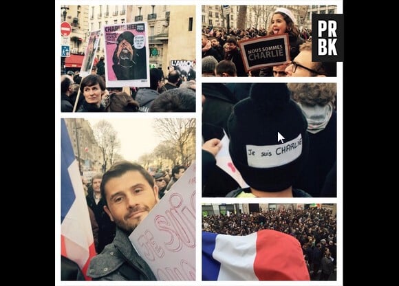 Christophe Beaugrand lors de la marche républicaine organisée à Paris et dans toute la France le 11 janvier 2015, après l'attentat meurtrier de Charlie Hebdo