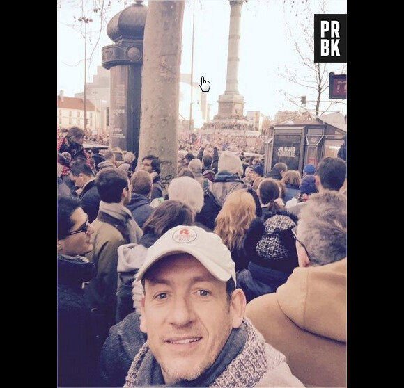 Dany Boon lors de la marche républicaine organisée à Paris et dans toute la France le 11 janvier 2015, après l'attentat meurtrier de Charlie Hebdo