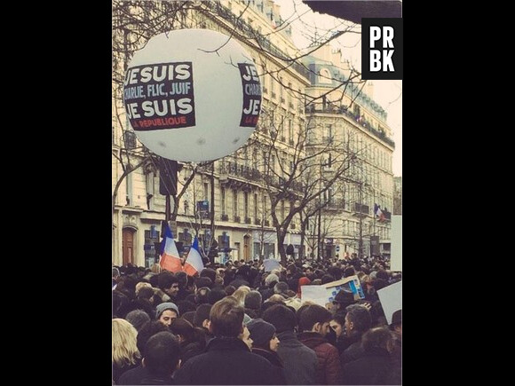 Une photo prise par Guillaume Canet lors de la marche républicaine organisée à Paris et dans toute la France le 11 janvier 2015, après l'attentat meurtrier de Charlie Hebdo