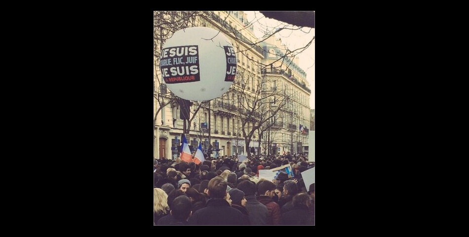 Une photo prise par Guillaume Canet lors de la marche républicaine organisée à Paris et dans toute la France le 11 janvier 2015, après l&#039;attentat meurtrier de Charlie Hebdo