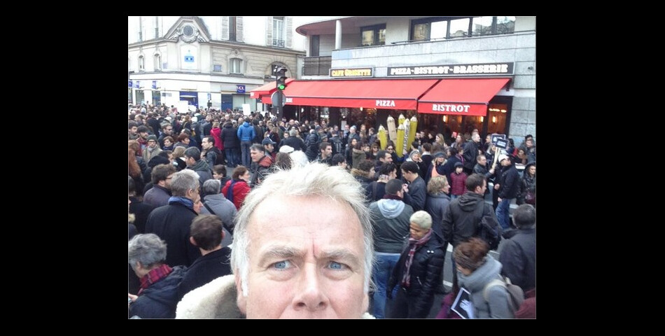 Franck Dubosc lors de la marche républicaine organisée à Paris et dans toute la France le 11 janvier 2015, après l&#039;attentat meurtrier de Charlie Hebdo