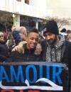 Cyril Hanouna et Mokhtar lors de la marche républicaine organisée à Paris et dans toute la France le 11 janvier 2015, après l'attentat meurtrier de Charlie Hebdo