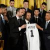 Tony Parker et les San Antonio Spurs honorés par Barack Obama, le 12 janvier 2015 à la Maison Blanche (Etats-Unis)