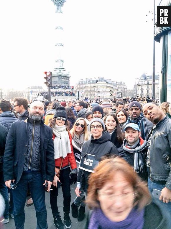 Karine Ferri à la marche républicaine à Paris, le 11 janvier 2014