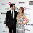 Tyler Hoechlin et Brittany Snow à l'after party des Oscars 2015 organisée par Elton John le 22 février
