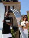  Djibril Ciss&eacute; et Marie-C&eacute;cile inaugurent l'attraction Ratatouille, en juin 2014 