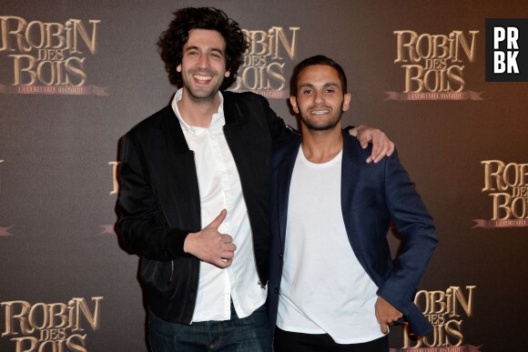 Robin des bois, la véritable histoire : le duo Max Boublil et Malik Bentalha à l'avant-première du film à Paris le dimanche 12 avril 2015