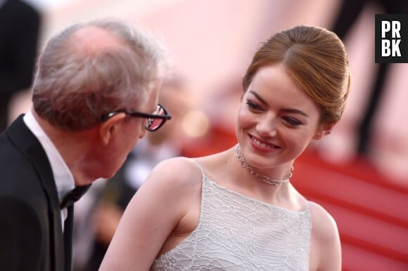 Emma Stone et Woody Allen sur le tapis rouge, le 15 mai 2015 au festival de Cannes