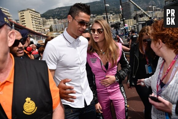 Cristiano Ronaldo et Cara Delevingne proces au Grand Prix de Monaco le 24 mai 2015
