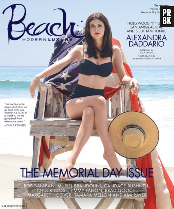 Alexandra Daddario sexy en bikini en couverture de Beach Magazine