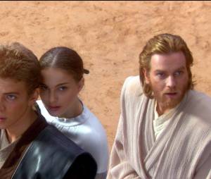 Star Wars : Hayden Christensen, Natalie Portman et Ewan McGregor dans un des films de la seconde trilogie