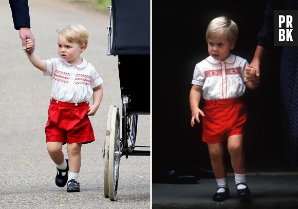 Prince George au baptême de la Princesse Charlotte, le 5 juillet 2015 en Angleterre, est le sosie de William en 1984