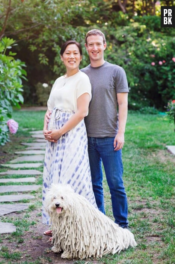 Mark Zuckerberg et sa femme Priscilla enceinte de leur premier enfant, le 31 juillet 2015 sur Facebook