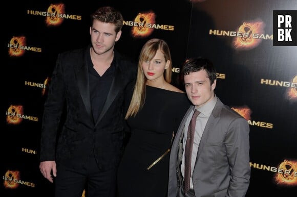Hunger Games : Jennifer Lawrence, Josh Hutcherson et Liam Hemsworth lors de l'avant-première du premier film en 2012
