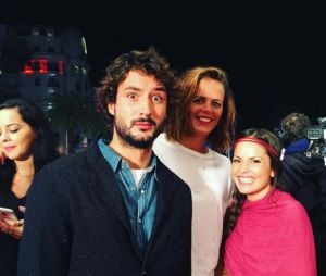 Jérémy (Fréro Delavega) et Laure Manaudou ensemble sur le tapis rouge des NMA 2015, le 7 novembre 2015, à Cannes