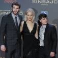 Jennifer Lawrence, Josh Hutcherson et Liam Hemsworth à l'avant-première d'Hunger Games 4 à Madrid le 10 novembre 2015