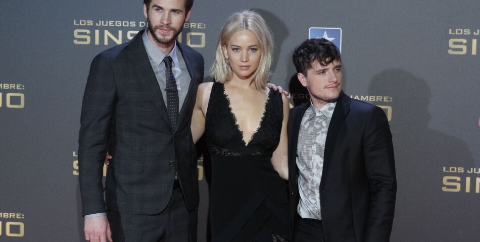 Jennifer Lawrence, Josh Hutcherson et Liam Hemsworth à l&#039;avant-première d&#039;Hunger Games 4 à Madrid le 10 novembre 2015