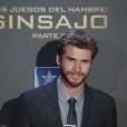 Liam Hemsworth souriant à l'avant-première d'Hunger Games 4 à Madrid le 10 novembre 2015