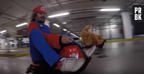 Mario Kart en vrai dans un centre commercial