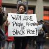 Manifestation anti-Beyoncé : plus de soutiens au mouvement Black Lives Matter que d'opposants à la star devant le siège de la NFL, le 16 février 2016 à New-York