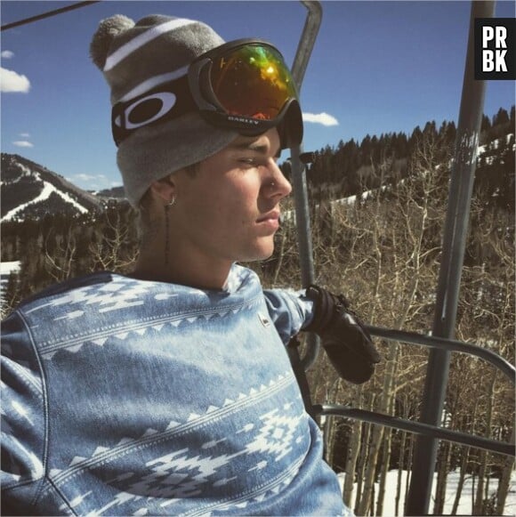 Justin Bieber en vacances à la montagne en avril 2016