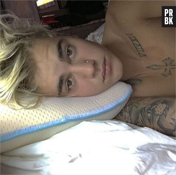 Justin Bieber dans son lit sur Instagram en avril 2016