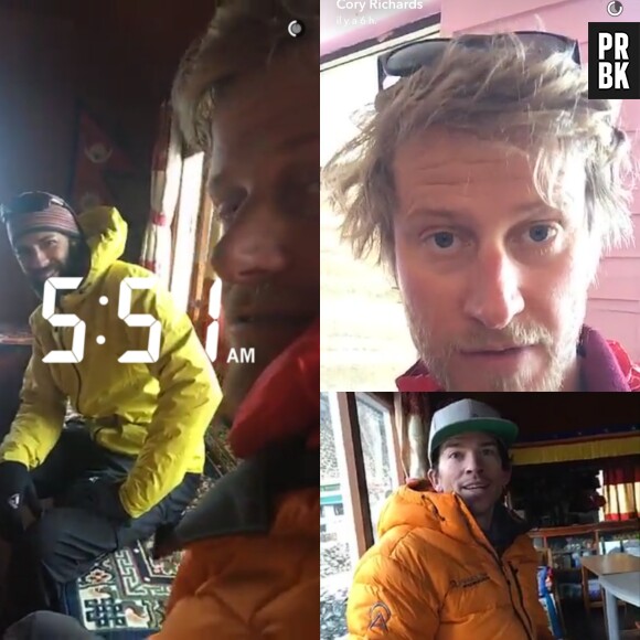 Les deux alpinistes partagent leur aventure sur Snapchat