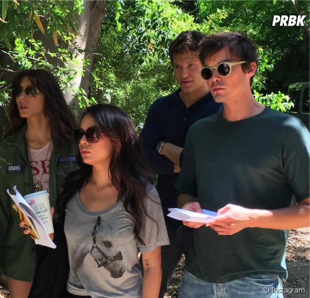 Pretty Little Liars saison 7 : Troian Bellisario, Janel Parrish, Keegan Allen et Tyler Blackburn sur le tournage