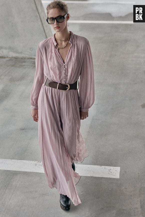 Robe midi Zara bohème chic à la Chloé