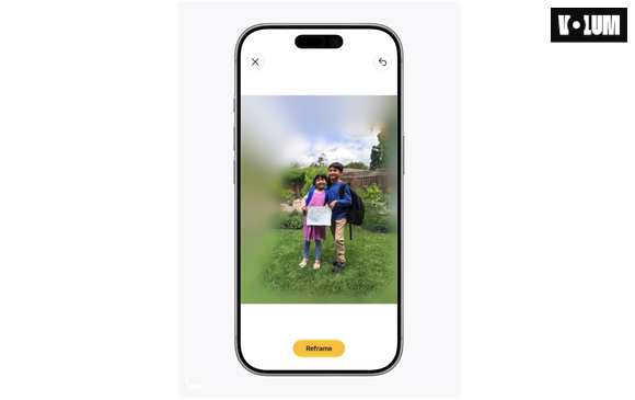 Le recadrage spatial vous permet d'ajuster la composition d'une photo après sa prise, grâce à la nouvelle génération d'Apple Intelligence.