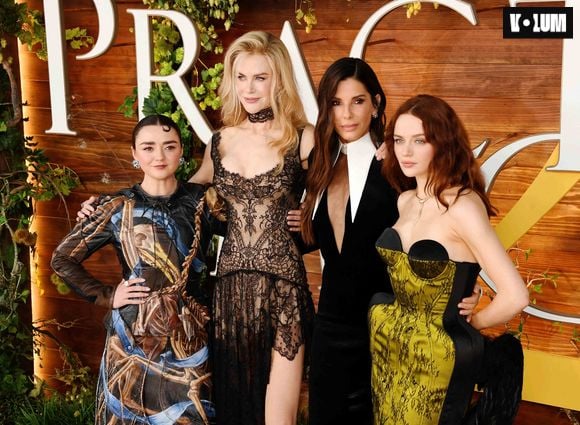 WESTWOOD, CALIFORNIA - AUGUST 31: Maisie Williams, Nicole Kidman, Sandra Bullock and Joey King attend the premiere of Warner Bros. Pictures' "Practical Magic 2" at Directors Village on August 31, 2026 in Los Angeles, California. | 00767982