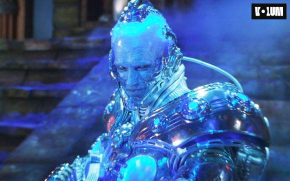 Arnold Schwarzenegger dans son costume de Mr. Freeze