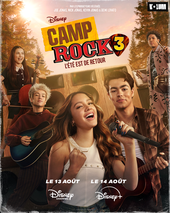 L'affiche de Camp Rock 3, disponible sur Disney Channel et Disney+