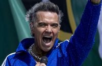 Robbie Williams lors de la finale de la Coupe du Monde.